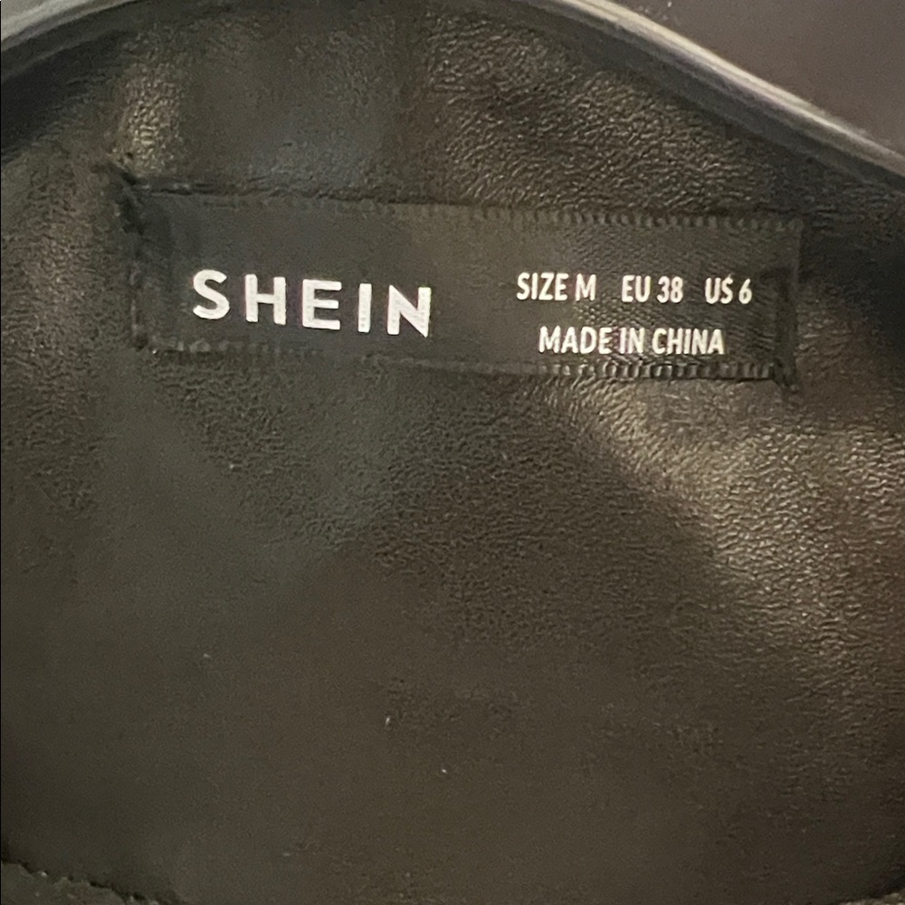 SHEIN Black Faux Leather Blazer - Picture 2 of 4